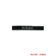 WWII German SS Volunteer Pz.Gren.Rgt 46 De Ruiter EM/NCO cuff title WW2 German badge,wehrmacht cufftitle,Luftwaffe cufftitle,SS cufftitle,SS De Ruiter cuff title,WW2 German cufftitle,German insignia,WW2 German,WWII German,waffen ss insignia,WW2 reproduction,WWII German militaria
