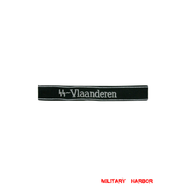 WWII German SS 27th Volunteer Div. SS-Vlaanderen EM/NCO cuff title WW2 German badge,wehrmacht cufftitle,Luftwaffe cufftitle,SS cufftitle,SS Vlaanderen cuff title,WW2 German cufftitle,German insignia,WW2 German,WWII German,waffen ss insignia,WW2 reproduction,WWII German militaria