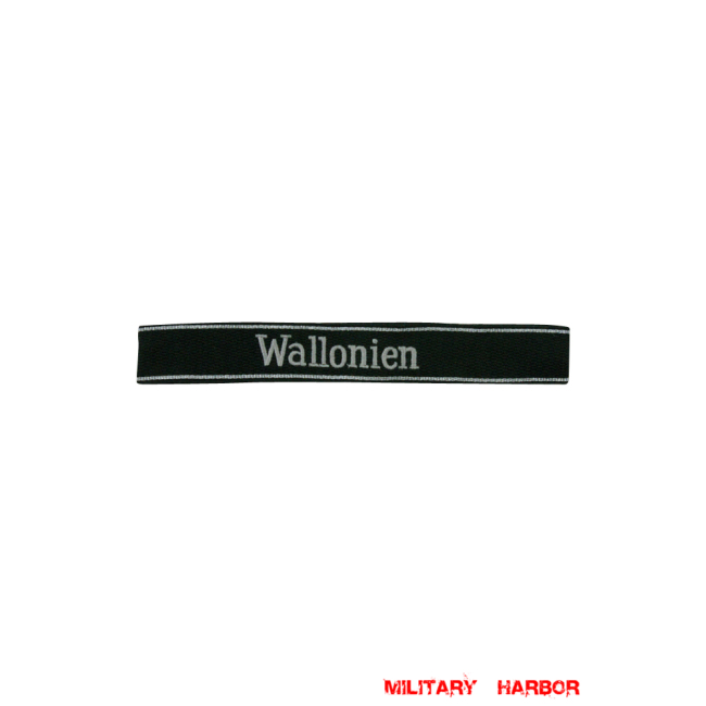 WWII German SS 28th Volunteer Gren.Div. Wallonien EM/NCO cuff title WW2 German badge,wehrmacht cufftitle,Luftwaffe cufftitle,SS cufftitle,SS Wallonien cuff title,WW2 German cufftitle,German insignia,WW2 German,WWII German,waffen ss insignia,WW2 reproduction,WWII German militaria