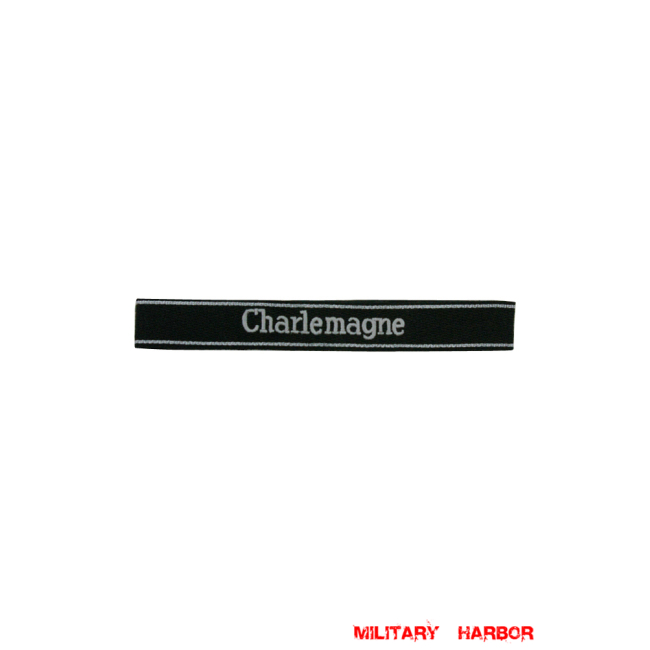 WWII German SS 33rd Waffen Gren.Div. Charlemagne EM/NCO cuff title WW2 German badge,wehrmacht cufftitle,Luftwaffe cufftitle,SS cufftitle,SS Charlemagne cuff title,WW2 German cufftitle,German insignia,WW2 German,WWII German,waffen ss insignia,WW2 reproduction,WWII German militaria