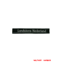 WWII German SS 34th Volunteer. Gren.Div. Landstorm Nederland EM/NCO cuff title WW2 German badge,wehrmacht cufftitle,Luftwaffe cufftitle,SS cufftitle,SS Landstorm Nederland cuff title,WW2 German cufftitle,German insignia,WW2 German,WWII German,waffen ss insignia,WW2 reproduction,WWII German militaria