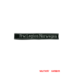 WWII German SS Frw. legion Norwegen Volunteer EM/NCO cuff title WW2 German badge,wehrmacht cufftitle,Luftwaffe cufftitle,SS cufftitle,SS Frw legion Norwegen cuff title,WW2 German cufftitle,German insignia,WW2 German,WWII German,waffen ss insignia,WW2 reproduction,WWII German militaria