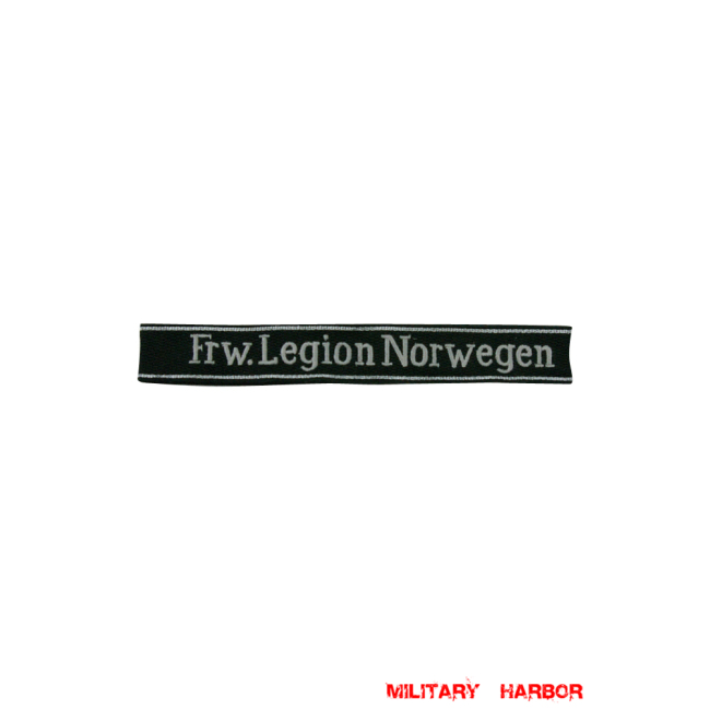 WWII German SS Frw. legion Norwegen Volunteer EM/NCO cuff title WW2 German badge,wehrmacht cufftitle,Luftwaffe cufftitle,SS cufftitle,SS Frw legion Norwegen cuff title,WW2 German cufftitle,German insignia,WW2 German,WWII German,waffen ss insignia,WW2 reproduction,WWII German militaria