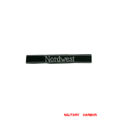 WWII German SS Frw. Standarte nordwest EM NCO cuff title WW2 German badge,wehrmacht cufftitle,Luftwaffe cufftitle,SS cufftitle,SS Frw Standarte nordwest cuff title,WW2 German cufftitle,German insignia,WW2 German,WWII German,waffen ss insignia,WW2 reproduction,WWII German militaria