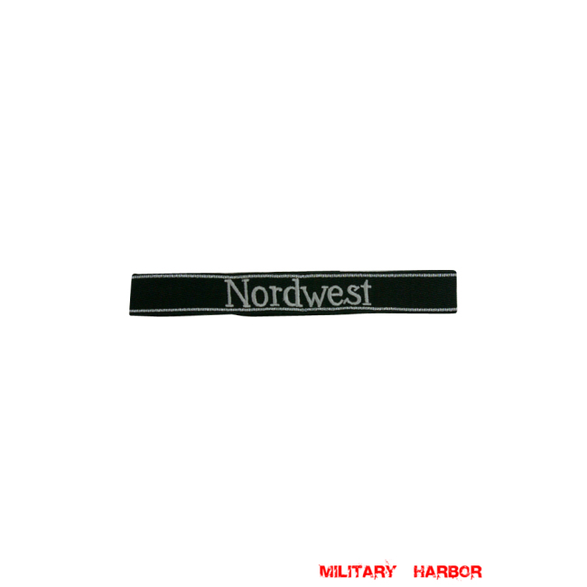 WWII German SS Frw. Standarte nordwest EM NCO cuff title WW2 German badge,wehrmacht cufftitle,Luftwaffe cufftitle,SS cufftitle,SS Frw Standarte nordwest cuff title,WW2 German cufftitle,German insignia,WW2 German,WWII German,waffen ss insignia,WW2 reproduction,WWII German militaria