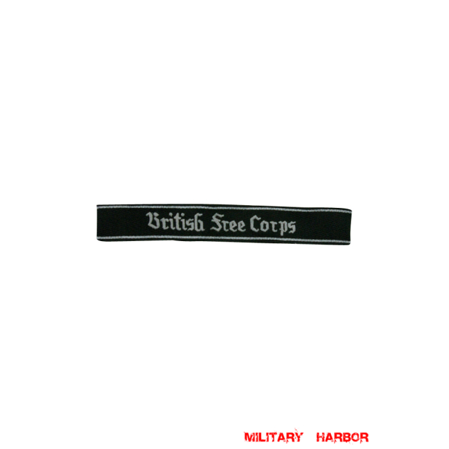 WWII German SS British Free Corps EM/NCO cuff title WW2 German badge,wehrmacht cufftitle,Luftwaffe cufftitle,SS cufftitle,SS British Free Corps cuff title,WW2 German cufftitle,German insignia,WW2 German,WWII German,waffen ss insignia,WW2 reproduction,WWII German militaria