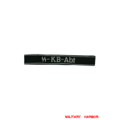 WWII German SS-KB-Abt EM/NCO cuff title WW2 German badge,wehrmacht cufftitle,Luftwaffe cufftitle,SS cufftitle,SS KB Abt cuff title,WW2 German cufftitle,German insignia,WW2 German,WWII German,waffen ss insignia,WW2 reproduction,WWII German militaria