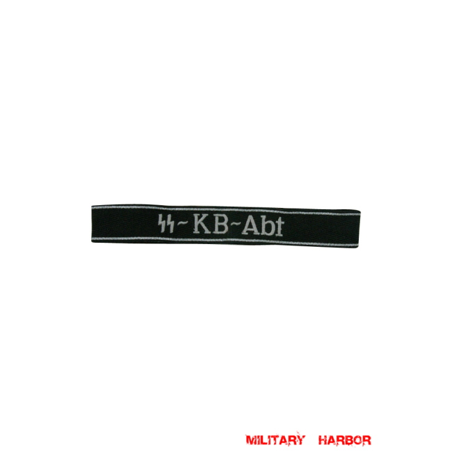WWII German SS-KB-Abt EM/NCO cuff title WW2 German badge,wehrmacht cufftitle,Luftwaffe cufftitle,SS cufftitle,SS KB Abt cuff title,WW2 German cufftitle,German insignia,WW2 German,WWII German,waffen ss insignia,WW2 reproduction,WWII German militaria
