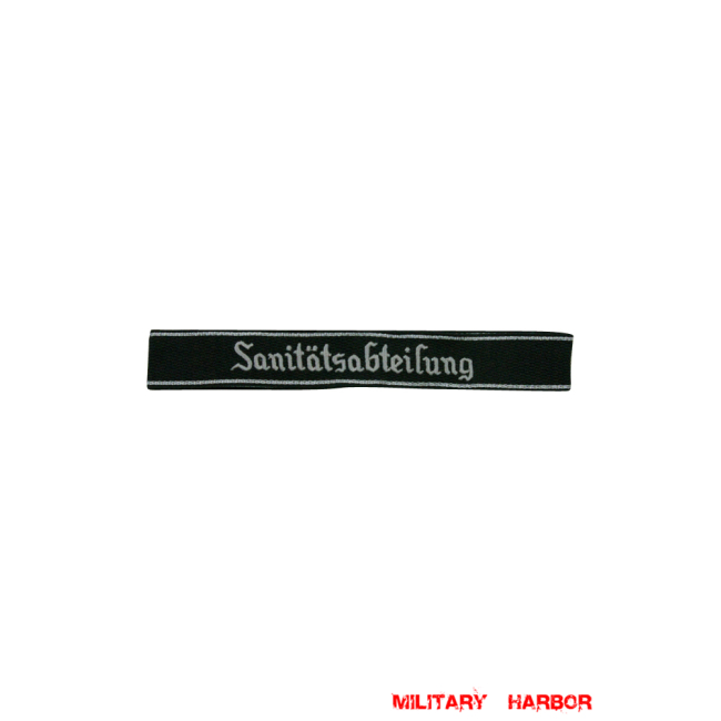 WWII German SS Sänitatsabteilung EM/NCO cuff title WW2 German badge,wehrmacht cufftitle,Luftwaffe cufftitle,SS cufftitle,SS Sanitatsabteilung cuff title,WW2 German cufftitle,German insignia,WW2 German,WWII German,waffen ss insignia,WW2 reproduction,WWII German militaria