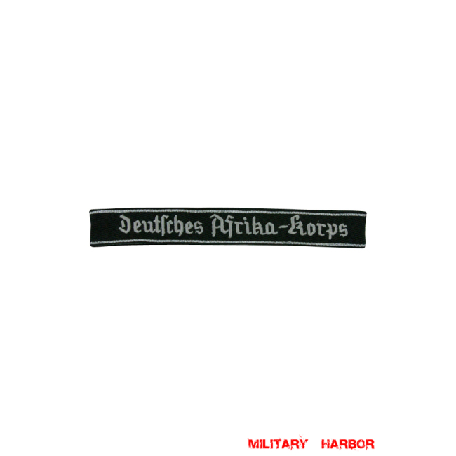 WWII German SS Deutsches Afrika-Korps EM/NCO cuff title WW2 German badge,wehrmacht cufftitle,Luftwaffe cufftitle,SS cufftitle,SS Deutsches Afrika Korps cuff title,WW2 German cufftitle,German insignia,WW2 German,WWII German,waffen ss insignia,WW2 reproduction,WWII German militaria