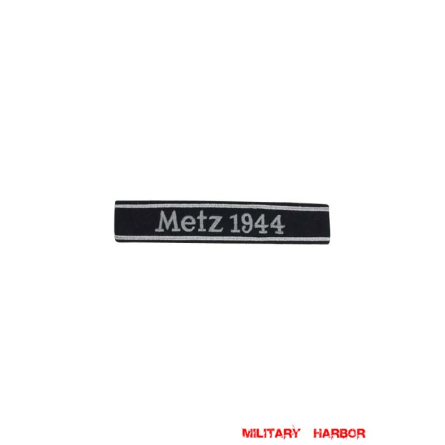 WWII German Heer Metz 1944 cuff title WW2 German badge,wehrmacht cufftitle,Luftwaffe cufftitle,SS cufftitle,Heer Metz 1944 cufftitle,WW2 German cufftitle,German insignia,WW2 German,WWII German,waffen ss insignia,WW2 reproduction,WWII German militaria