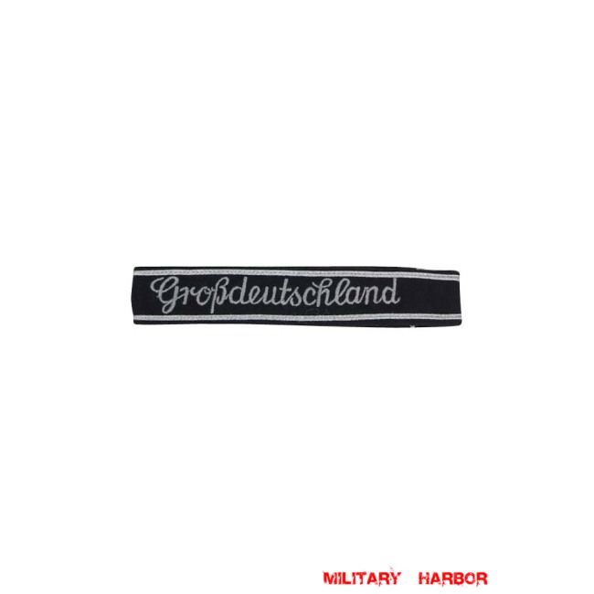 WWII German Heer Grossdeutschland in copperplate script EM NCO cuff title WW2 German badge,wehrmacht cufftitle,Luftwaffe cufftitle,SS cufftitle,Heer Grossdeutschland cufftitle,WW2 German cufftitle,German insignia,WW2 German,WWII German,waffen ss insignia,WW2 reproduction,WWII German militaria