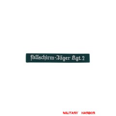 WWII German Luftwaffe Fallschirmjäger Rgt.2 EM dark green backing cuff title WWII German Luftwaffe Fallschirmjäger Rgt.2 EM dark green backing cuff title