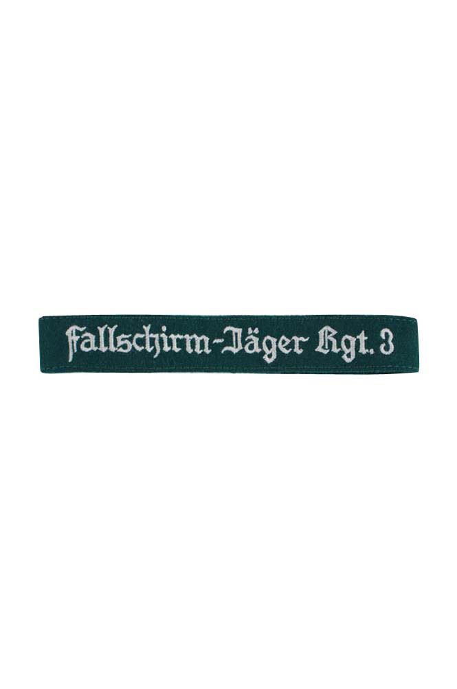 WW2 German badge,wehrmacht cufftitle,Luftwaffe cufftitle,SS cufftitle,Luftwaffe Fallschirmjager Rgt.3 cuff title,WW2 German cufftitle,German insignia,WW2 German,WWII German,waffen ss insignia,WW2 reproduction,WWII German militaria