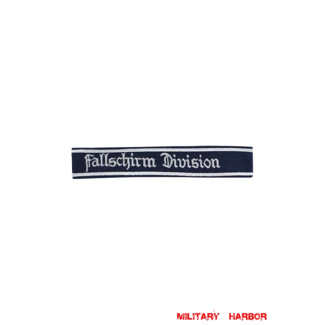 WWII German Luftwaffe Fallschirm Division NCO dark blue backing cuff title WW2 German badge,wehrmacht cufftitle,Luftwaffe cufftitle,SS cufftitle,Luftwaffe Fallschirmcuff title,WW2 German cufftitle,German insignia,WW2 German,WWII German,waffen ss insignia,WW2 reproduction,WWII German militaria