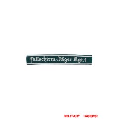 WWII German Luftwaffe Fallschirmjäger Rgt.1 NCO dark green backing cuff title WW2 German badge,wehrmacht cufftitle,Luftwaffe cufftitle,SS cufftitle,Luftwaffe Fallschirmjager Rgt.1 cuff title,WW2 German cufftitle,German insignia,WW2 German,WWII German,waffen ss insignia,WW2 reproduction,WWII German militaria