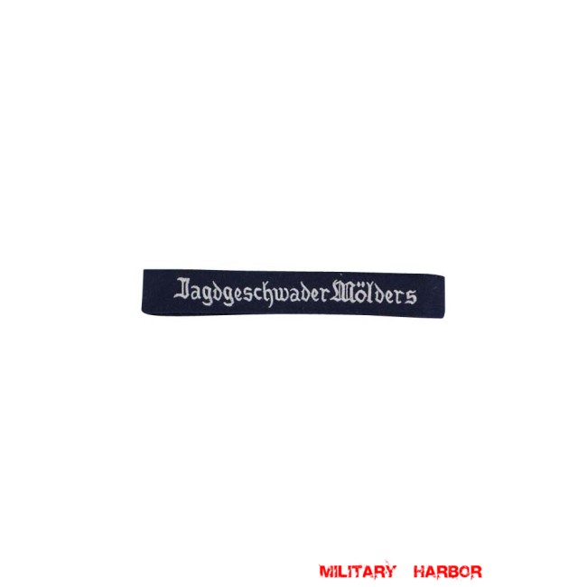 WWII German Luftwaffe jagdgeschwader Mölders EM cuff title WW2 German badge,wehrmacht cufftitle,Luftwaffe cufftitle,SS cufftitle,Luftwaffe jagdgeschwader Molders cuff title,WW2 German cufftitle,German insignia,WW2 German,WWII German,waffen ss insignia,WW2 reproduction,WWII German militaria