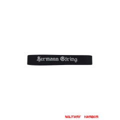 WWII German Luftwaffe Hermann Göring in Gothic script black backing EM cuff title WW2 German badge,wehrmacht cufftitle,Luftwaffe cufftitle,SS cufftitle,Luftwaffe Hermann Goring cuff title,WW2 German cufftitle,German insignia,WW2 German,WWII German,waffen ss insignia,WW2 reproduction,WWII German militaria