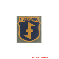 WWII German Netherlands Volunteer's armshield BeVo WW2 german badge,wehrmacht Sleeve badge,Luftwaffe Sleeve badge,SS Sleeve badge,Netherlands Volunteer insignia,german badge WWII,militaria german,WWII german,wehrmacht badge,Luftwaffe badge,SS badge,WWII military surplus,WWII german insignia,german sleeve badge,WW2 armshields,German Foreign Volunteer Armshields