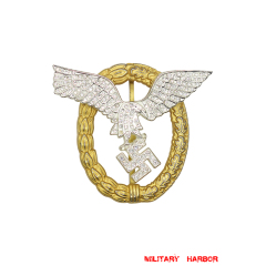 Luftwaffe Pilot/Observer Badge in Gold with Diamonds WW2 german medal,SS insignia,Imperial German badge,german badge,Combined Pilot,german medals WWII,german insignia,WW2 german medals,WW2 medals,WW2 order,german order,German Combat and Service Awards