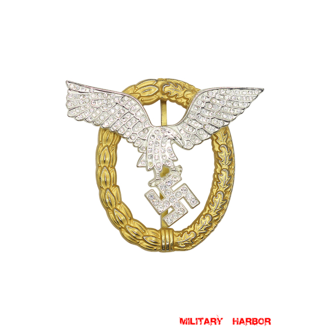 Luftwaffe Pilot/Observer Badge in Gold with Diamonds WW2 german medal,SS insignia,Imperial German badge,german badge,Combined Pilot,german medals WWII,german insignia,WW2 german medals,WW2 medals,WW2 order,german order,German Combat and Service Awards