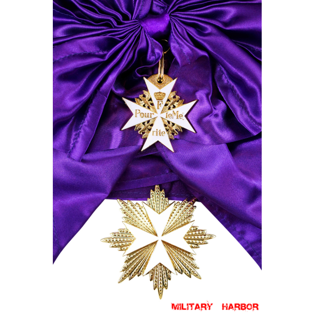 Prussian White enameled Pour le Merite Grand Cross Sash Badge WW2 german medal,SS insignia,wehrmacht badge,german badge,Merite Grand Cross,german medals WWII,german insignia,WW2 german medals,WW2 medals,WW2 order,german order,German War Honor and Merit Cross