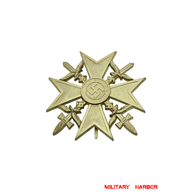 Spanish Cross with Swords -Gold WW2 german medal,SS insignia,wehrmacht badge,iron cross,german clasp,german medals WWII,german insignia,WW2 german medals,WW2 medals,WW2 order,german order,German Iron Cross,Spanish Cross,Luftwaffe medal,Luftwaffe badge,SS SS badge,Kriegsmarine badge, Kriegsmarine medal,WW2 badge,WW2 medal