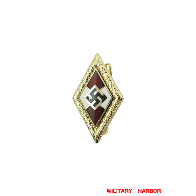 Golden Hitler Youth Badge with Oakleaves WW2 german medal,SS insignia,Imperial German badge,german badge,HJ Honor Badge,german medals WWII,german insignia,WW2 german medals,WW2 medals,WW2 order,german order,German Political and Party Awards