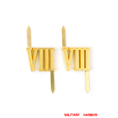WWII German Shoulder Boards Cyphers Gold VIII Breslau 18mm 2pcs German Metal Cyphers,WW2 german,waffen SS,wehrmacht,Shoulder Boards,german cyphers,german badge WWII,militaria german,WWII german,wehrmacht badge,Luftwaffe badge,SS badge,german sleeve eagle,german eagle badge,ss eagle,wehrmacht badge,WWII military surplus,WWII german insignia,shoulderboards insignia,shoulderboards cyphers,shoulderboards pin,shoulderboards badge