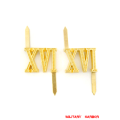WWII German Shoulder Boards Cyphers Gold XVI Panzer Div. 18mm 2pcs German Metal Cyphers,WW2 german,waffen SS,wehrmacht,Shoulder Boards,german cyphers,german badge WWII,militaria german,WWII german,wehrmacht badge,Luftwaffe badge,SS badge,german sleeve eagle,german eagle badge,ss eagle,wehrmacht badge,WWII military surplus,WWII german insignia,shoulderboards insignia,shoulderboards cyphers,shoulderboards pin,shoulderboards badge