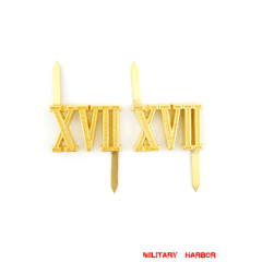 WWII German Shoulder Boards Cyphers Gold XVII VIenna 18mm 2pcs German Metal Cyphers,WW2 german,waffen SS,wehrmacht,Shoulder Boards,german cyphers,german badge WWII,militaria german,WWII german,wehrmacht badge,Luftwaffe badge,SS badge,german sleeve eagle,german eagle badge,ss eagle,wehrmacht badge,WWII military surplus,WWII german insignia,shoulderboards insignia,shoulderboards cyphers,shoulderboards pin,shoulderboards badge