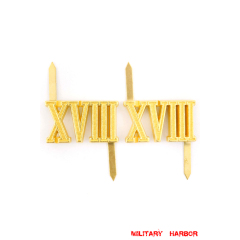 WWII German Shoulder Boards Cyphers Gold XVIII Salzburg 18mm 2pcs German Metal Cyphers,WW2 german,waffen SS,wehrmacht,Shoulder Boards,german cyphers,german badge WWII,militaria german,WWII german,wehrmacht badge,Luftwaffe badge,SS badge,german sleeve eagle,german eagle badge,ss eagle,wehrmacht badge,WWII military surplus,WWII german insignia,shoulderboards insignia,shoulderboards cyphers,shoulderboards pin,shoulderboards badge