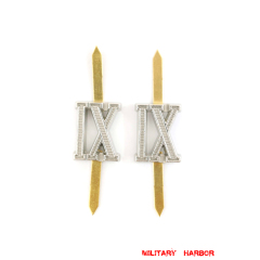 WWII German Shoulder Boards Cyphers Silver IX Kassel 18mm 2pcs German Metal Cyphers,WW2 german,waffen SS,wehrmacht,Shoulder Boards,german cyphers,german badge WWII,militaria german,WWII german,wehrmacht badge,Luftwaffe badge,SS badge,german sleeve eagle,german eagle badge,ss eagle,wehrmacht badge,WWII military surplus,WWII german insignia,shoulderboards insignia,shoulderboards cyphers,shoulderboards pin,shoulderboards badge