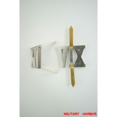 WWII German Shoulder Boards Cyphers Silver XIV Motorized Infantry Div. 18mm 2pcs