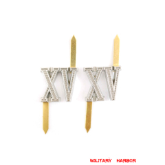WWII German Shoulder Boards Cyphers Silver XV Light Div. 18mm 2pcs WWII German Shoulder Boards Cyphers Silver XV Light Div. 18mm 2pcs