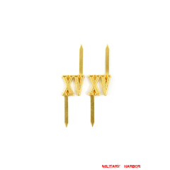 WWII German Shoulder Boards Cyphers Gold XV Light Div. 13mm 2pcs German Metal Cyphers,WW2 german,waffen SS,wehrmacht,Shoulder Boards,german cyphers,german badge WWII,militaria german,WWII german,wehrmacht badge,Luftwaffe badge,SS badge,german sleeve eagle,german eagle badge,ss eagle,wehrmacht badge,WWII military surplus,WWII german insignia,shoulderboards insignia,shoulderboards cyphers,shoulderboards pin,shoulderboards badge