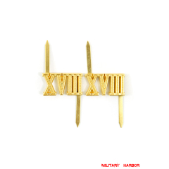 WWII German Shoulder Boards Cyphers Gold XVIII Salzburg 13mm 2pcs German Metal Cyphers,WW2 german,waffen SS,wehrmacht,Shoulder Boards,german cyphers,german badge WWII,militaria german,WWII german,wehrmacht badge,Luftwaffe badge,SS badge,german sleeve eagle,german eagle badge,ss eagle,wehrmacht badge,WWII military surplus,WWII german insignia,shoulderboards insignia,shoulderboards cyphers,shoulderboards pin,shoulderboards badge