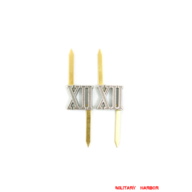 WWII German Shoulder Boards Cyphers Silver XII Wiesbaden 13mm 2pcs German Metal Cyphers,WW2 german,waffen SS,wehrmacht,Shoulder Boards,german cyphers,german badge WWII,militaria german,WWII german,wehrmacht badge,Luftwaffe badge,SS badge,german sleeve eagle,german eagle badge,ss eagle,wehrmacht badge,WWII military surplus,WWII german insignia,shoulderboards insignia,shoulderboards cyphers,shoulderboards pin,shoulderboards badge