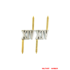 WWII German Shoulder Boards Cyphers Silver XIV Motorized Infantry Div. 13mm 2pcs German Metal Cyphers,WW2 german,waffen SS,wehrmacht,Shoulder Boards,german cyphers,german badge WWII,militaria german,WWII german,wehrmacht badge,Luftwaffe badge,SS badge,german sleeve eagle,german eagle badge,ss eagle,wehrmacht badge,WWII military surplus,WWII german insignia,shoulderboards insignia,shoulderboards cyphers,shoulderboards pin,shoulderboards badge