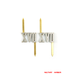 WWII German Shoulder Boards Cyphers Silver XVII VIenna 13mm 2pcs German Metal Cyphers,WW2 german,waffen SS,wehrmacht,Shoulder Boards,german cyphers,german badge WWII,militaria german,WWII german,wehrmacht badge,Luftwaffe badge,SS badge,german sleeve eagle,german eagle badge,ss eagle,wehrmacht badge,WWII military surplus,WWII german insignia,shoulderboards insignia,shoulderboards cyphers,shoulderboards pin,shoulderboards badge