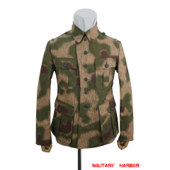 WWII German Heer Marsh Sumpfsmuster 44 Camo M41 field tunic German Camo tunic,German uniforms,SS uniforms,Wehrmacht uniforms,German camouflage jacket,WW2 uniforms,Splinter 42 Revered Color,WW2 camo,WWII camo,WW2 German camouflage,WWII German camouflage,German Camo Uniform,M41 tunic,Marsh Sumpfsmuster 44
