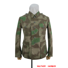 WWII German Heer Splinter C 43 Camo M41 field tunic German Camo tunic,German uniforms,SS uniforms,Wehrmacht uniforms,German camouflage jacket,WW2 uniforms,Splinter 42 Revered Color,WW2 camo,WWII camo,WW2 German camouflage,WWII German camouflage,German Camo Uniform,M44 tunic,Marsh Sumpfsmuster 44