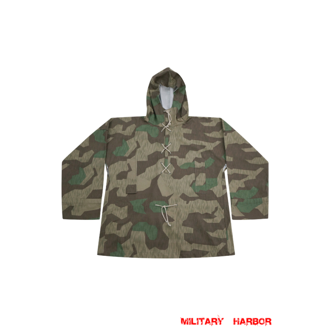 WWII German Reversible Splinter 31 Spring Camo Smock With Hood German Camo smock,German smock,German camo,Wehrmacht smock,Tan and water,german camouflage smock,WW2 uniforms,Marsh camo smock,Sumpfsmuster camo smock,german sniper smock