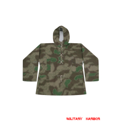 WWII German Reversible Splinter C 43 Camo Smock With Hood German Camo smock,German smock,German camo,Wehrmacht smock,Tan and water,german camouflage smock,WW2 uniforms,Marsh camo smock,Sumpfsmuster camo smock,german sniper smock