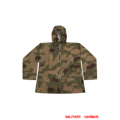WWII German Reversible Marsh Sumpfsmuster 43 Camo Smock With Hood German Camo smock,German smock,German camo,Wehrmacht smock,Tan and water,german camouflage smock,WW2 uniforms,Marsh camo smock,Sumpfsmuster camo smock,german sniper smock