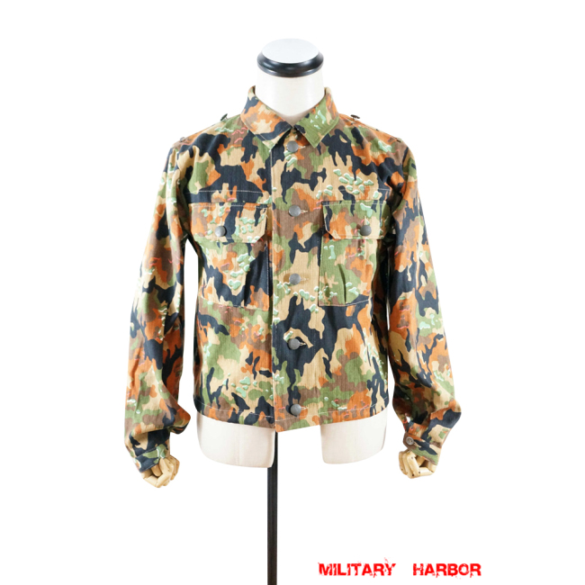 WWII German SS leibermuster 45 camo M45 field tunic German Camo tunic,German uniforms,SS uniforms,Wehrmacht uniforms,leibermuster,german camouflage jacket,WW2 uniforms