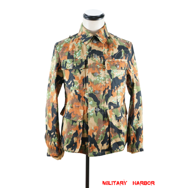WWII German SS leibermuster 45 camo M43 field tunic German Camo tunic,German uniforms,SS uniforms,Wehrmacht uniforms,leibermuster,german camouflage jacket,WW2 uniforms