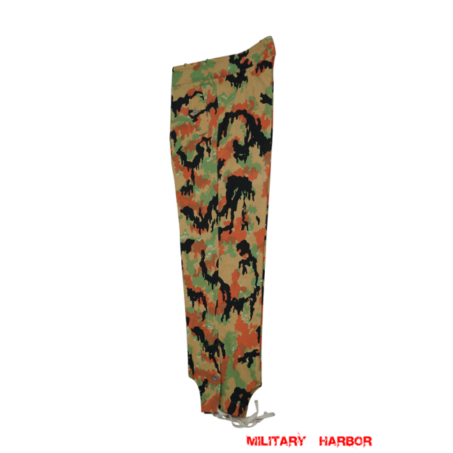 WWII German SS leibermuster camo panzer trousers German Camo Panzer trousers,German panzer uniforms,SS uniforms,Wehrmacht uniforms,leibermuster,german camo pants,WW2 uniforms