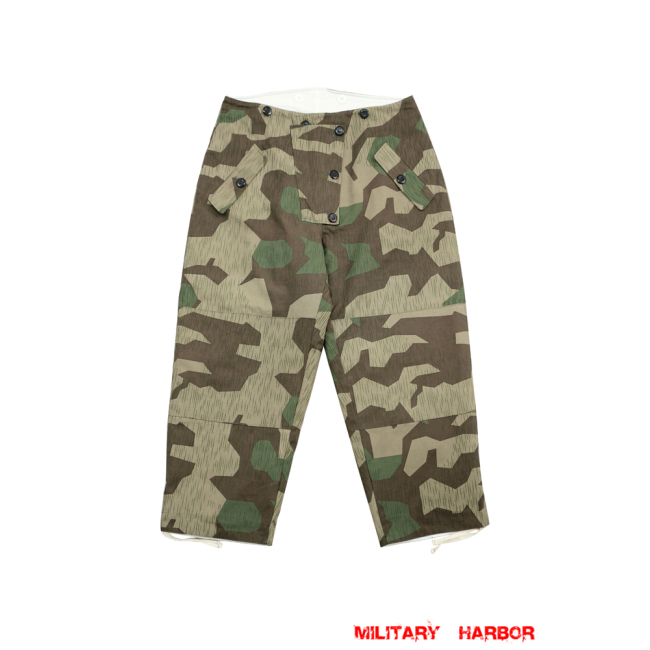 WWII German Reversible Winter Trousers in Splinter 31 Spring Camo German Camo trousers,German uniforms,SS uniforms,Wehrmacht uniforms,WW2 uniforms,Splinter 31,WW2 camo,WWII camo,WW2 German camouflage,WWII German camouflage,German Camo Uniform,winter parka