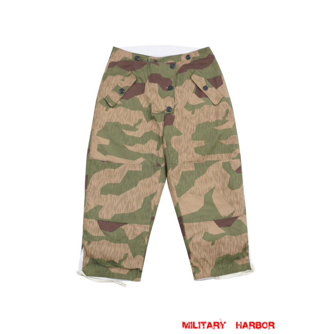 WWII German Reversible Winter Trousers in Splinter 42 Reversed Color Camo German Camo trousers,German uniforms,SS uniforms,Wehrmacht uniforms,WW2 uniforms,Splinter 42 Revered Color,WW2 camo,WWII camo,WW2 German camouflage,WWII German camouflage,German Camo Uniform,winter parka